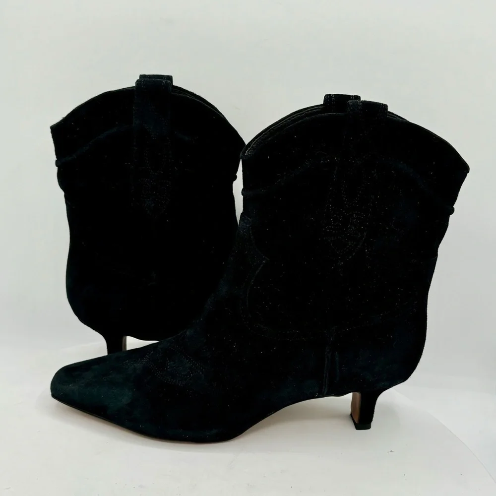 Sam Edelman Taryn Western Womens Ankle‎ Bootie Size 8 Color Black NEW